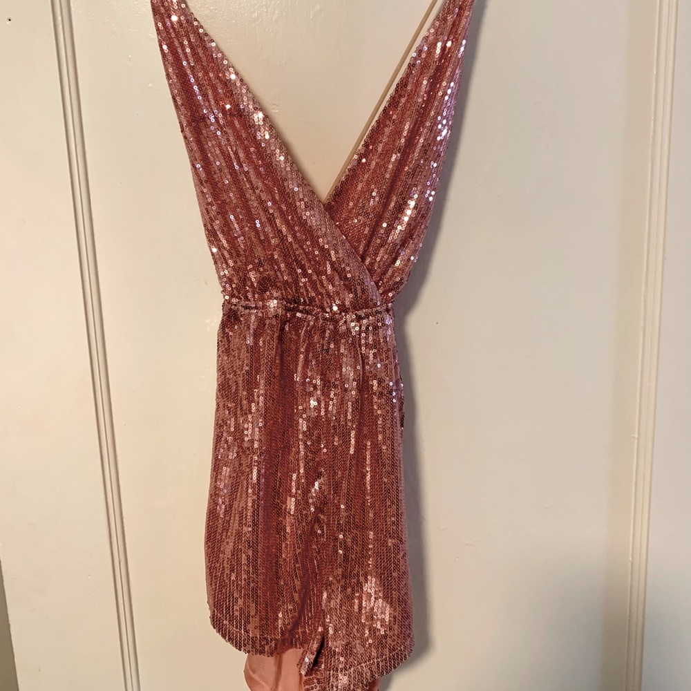 Pink Sequence Romper
